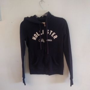 Black Holllister Zip Up Hoodie